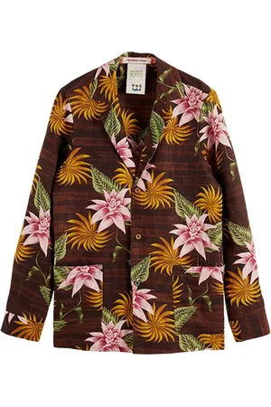 Scotch&Soda Printed Linen-blend Blazer Jacket Combo A