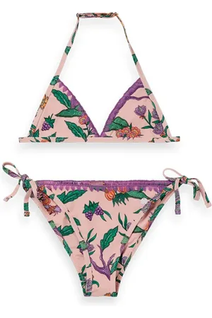 Scotch&Soda All-over Printed Crochet Edge Bikini Flower Garden