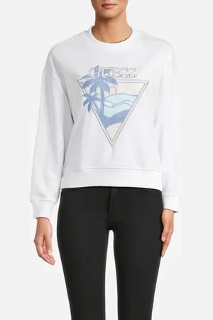 Guess GUESS Cn Beach Triangle Sweatshirt Pure White