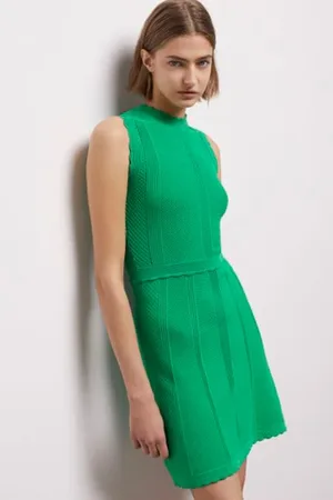 The Kooples Short Sleeveless Knit Dress Green