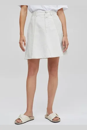 Closed Women Denim Patchwork Skirt Creme