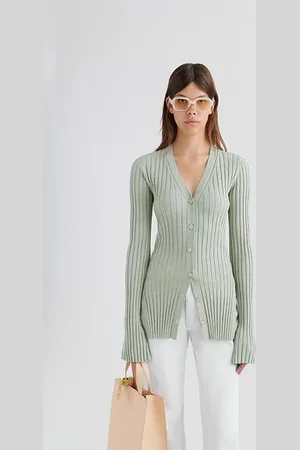 Axel Arigato Rae Rib Knit Cardigan Desert Sage