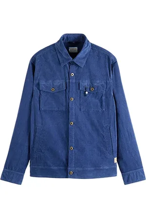 Scotch&Soda Fine Corduroy Overshirt In Organic Cotton Marine