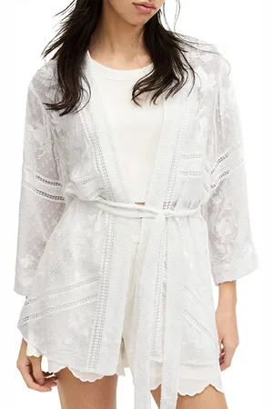 AllSaints Carina Emb Kimono White