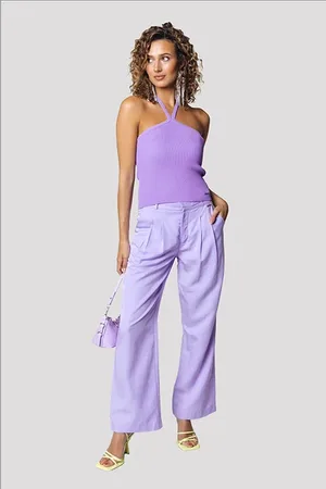 Colourful rebel Wende Uni Low Waist Pants Pastel Lilac