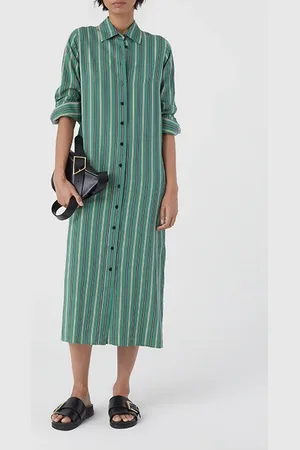 Closed Maxi Shirt Dress Dresses New Green