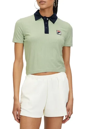 Fila Looknow Ribbed Polo Shirt Smoke Green