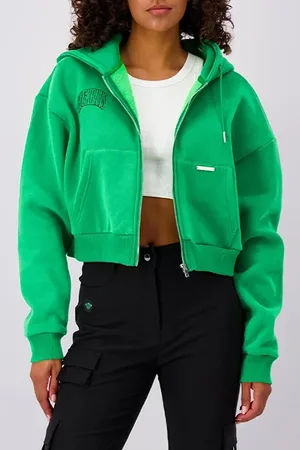 Black Bananas Arch Zipped Hoody Green