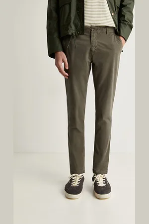 SCALPERS Casual Chino Pants Dark Khaki