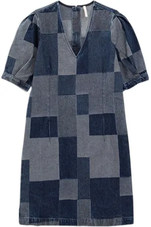 ICODE Blue Denim Patchwork-style Dress