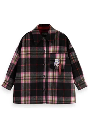 Scotch&Soda Checked Padded Wool-blend Shirt Jacket Black Sky Check
