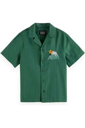 Scotch&Soda Sakura Shirt In Cotton-kapok Blend Military