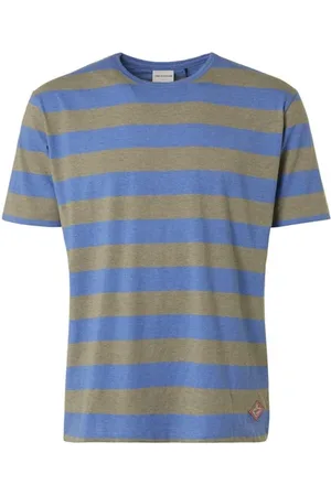 No Excess T-shirt Crewneck Melange Stripes Light Army