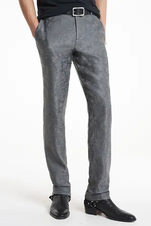 John Varvatos Slim Fit Pants With Welt Hip Pocket And Iron Grey