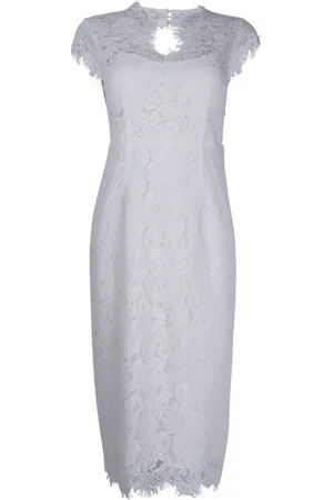 Ivy & Oak Lace Shift Dress Midi Snow White