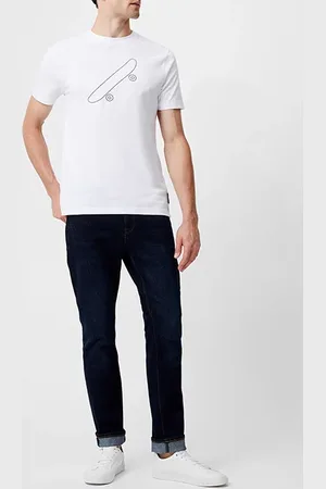 French Connection Skateboard Embroidery White