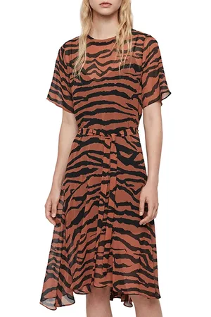 AllSaints Enki Zephyr Dress Toffee Brown/black