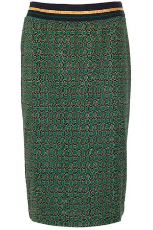 River Woods Skirt Lurex Jacquard Green