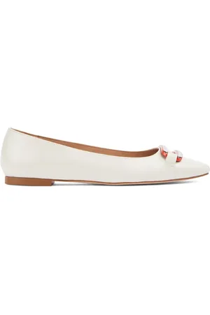 LK Bennett Cayden Square Ballerina Shoes Cream