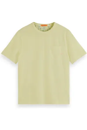 Scotch&Soda Garment Dye Pocket T-shirt Washed Neon Yellow