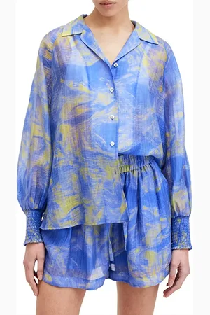 AllSaints Isla Inspiral Shirt Electric Blue