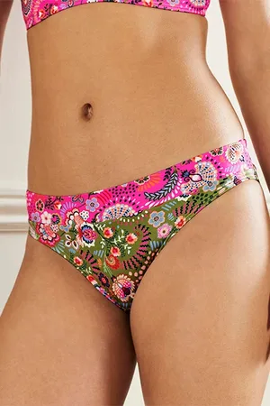 Boden Ithaca Panel Bikini Bottoms Pea, Decorative Meadow