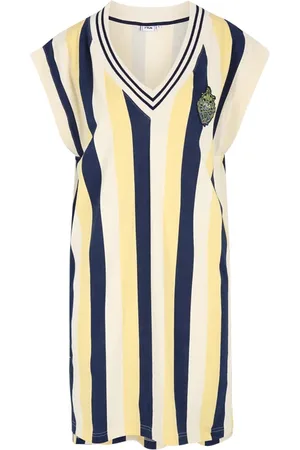 Fila Tastrup Striped Elongated Vest Pale Banana Bold Striped