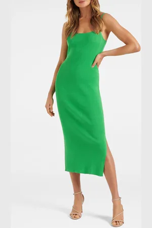 Forever New Holly Cami Midi Knit Dress Energetic Jade
