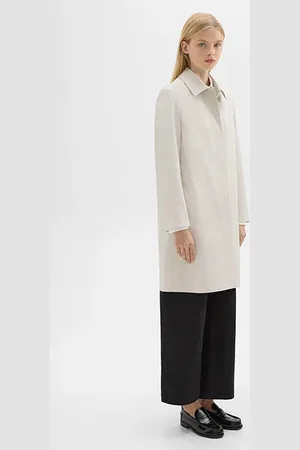 THEORY Car Coat In Cotton-blend Sand