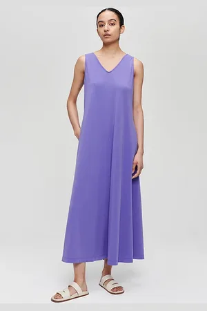 ZENGGI Sleeveless V Neck Dress Violet