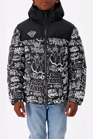 Black Bananas Tag Puffer Jacket Black