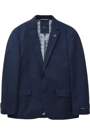 White Stuff Foss Cotton Linen Blazer Dark Navy