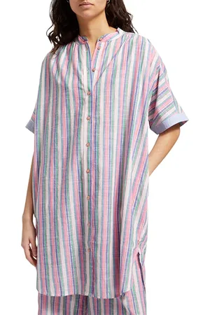 Scotch&Soda Striped Oversized Beach Shirt Dress Beach Stripe