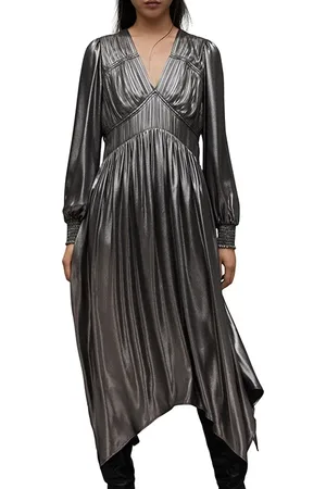 AllSaints Estelle Metallic Dre Gunmetal Grey