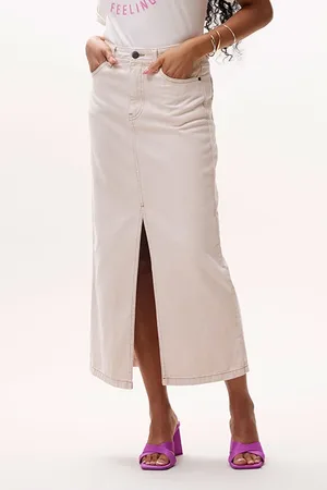 Catwalk Junkie Midi Denim Skirt Washed Moonlight