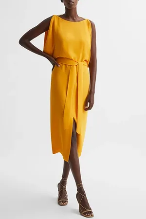 Reiss Kalea-split Dress Yellow