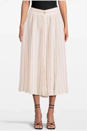 FORTE FORTE Forte Forte Pinstripe Linen Skirt Red