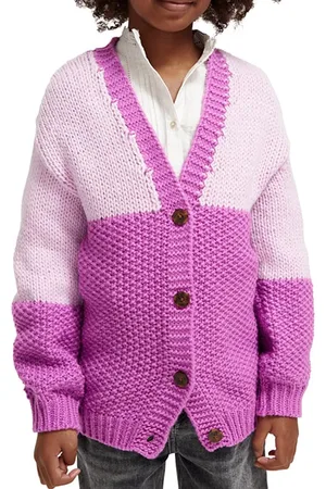 Scotch&Soda Knitted Colourblock Cardigan Disco Pink