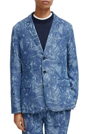 Scotch&Soda Unconstructed Allover Printed Tencel™ Blazer Nocturnal Flora