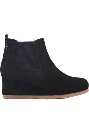 White Stuff Iy Suede Wedge Boot Pure Black