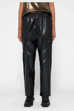 10 days Leather Look Cargo Jogger Black