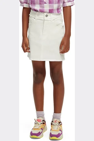 Scotch&Soda Girls 5 Pocket Denim Mini Skirt Denim White