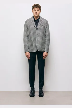 The Kooples Veste Seule Motif Pied De Poule Black White