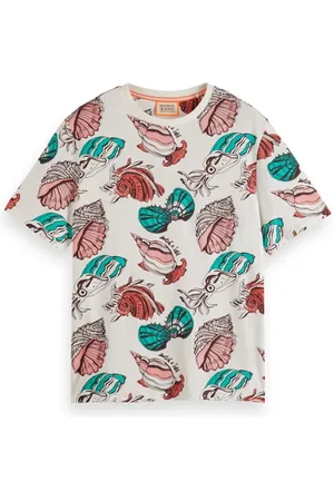 Scotch&Soda Aop T-shirt Seashells White Aop