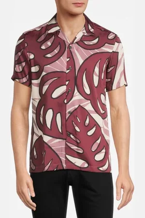Reiss Yung-printed Casual Shirt Pink