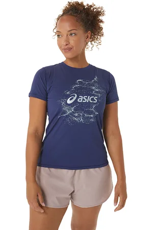 Asics Nagino Graphic Run Ss Top Indigo Blue