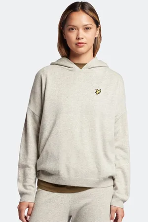 Lyle & Scott Knitted Hoodie Light Grey Marl