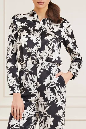 Guess GUESS The Icon Blouse Print Sunburst Black Button-down Shirt Print