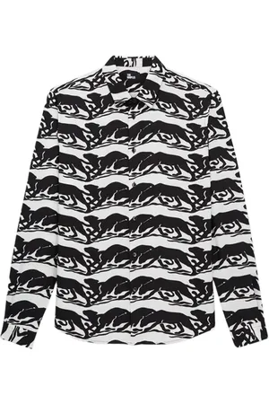 The Kooples Printed Classic Collar Shirt Black / White