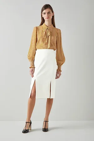 LK Bennett Sk Sky Pencil Skirt Ivory
